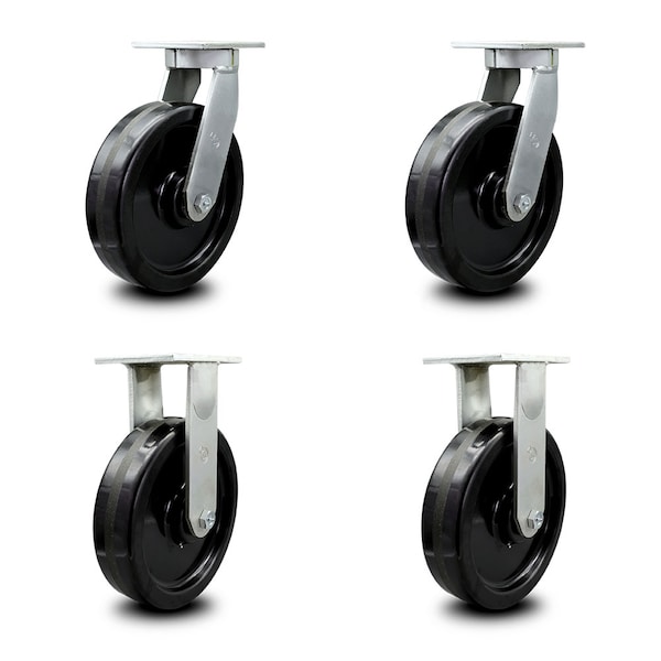 12 Inch Extra Heavy Duty Phenolic Wheel Caster Swivel Locks 2 Rigid SCC, 2PK
